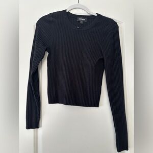 NWT Express Black Ribbed Sweater Top